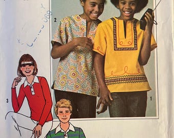 VTG 7996 Simplicity (1977).  Boys', Girls', Teens' Tops. Size X-Large. Complete, unused, FF.  Excellent condition.