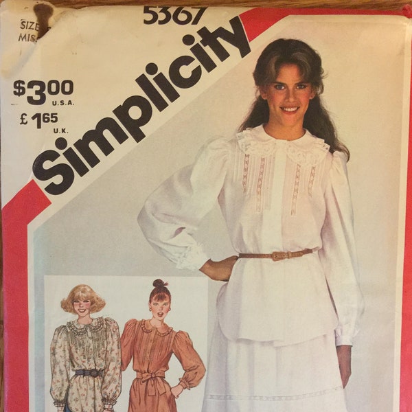 RARE VTG 5367 Simplicity (1981). Misses' tunic or mini-dress & skirt.  Size 8, Bust 31-1/2". Complete, unused, FF. Excellent condition.