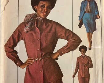VTG 7703 Simplicity (1976).  Jiffy.  Misses' Top, Pants, Skirt.  Size 10 & Size 14.  Complete, unused, FF.  Excellent condition.