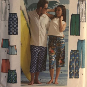 VTG 9204 Simplicity (2000). Pantalones o shorts para señora, caballero y adolescente. Tallas XXS-XS-S. Completo, sin usar, doblado de fábrica. Excelente estado.