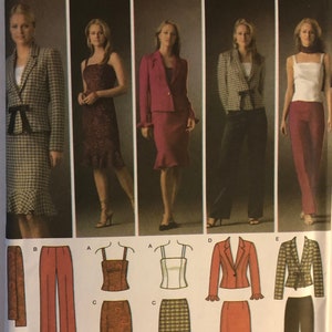 VTG 4885 Simplicity (2004).  Easy Chic.  Misses' Top, Pants, Skirt, Jacket, Scarf.  Size 14 to 22.  Complete, unused, FF.  Excellent cond.