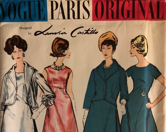VTG 1133 Vogue (1961).  Vogue Paris Original by Lanvin Castillo. Dress & Jacket.  Size 14.  Complete, unused, FF. Excellent condition.