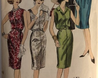 Seltene VTG 5201 Vogue (1961).  Einfach zu machen.  Einteiliges Kleid.  Größe 14, Büste 34 cm. Komplett, ungebraucht, ff. Exzellenter Zustand.