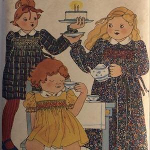 VTG 5555 Butterick (1979).  Designer: Betsey Johnson.  Girls' Dress, Embroidery & Smocking Transfers.  Size 6.  Complete, FF.  EX condition.