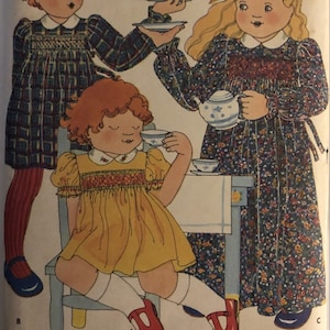 VTG 5555 Butterick (1979).  Designer: Betsey Johnson.  Girls' Dress, Embroidery & Smocking Transfers.  Size 6.  Complete, FF.  EX condition.