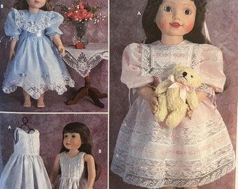VTG 9560 Simplicity (2001).  Fancy Frocks.  Vintage Clothes for Slender or Standard 18" Dolls.  Complete, unused, FF.  Excellent condition.