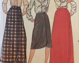 RARE VTG 3570 Butterick (1971). Jupes pour femmes.  Taille 16, tour de taille 30 po. Complète, inutilisée, pliée en usine. Excellent état.