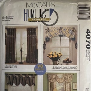VTG 4070 McCalls (2003).  Home Dez in einer Sec.  Fensterbehandlungen.  Komplett, unbenutzt, FF.  Ausgezeichneter Zustand.