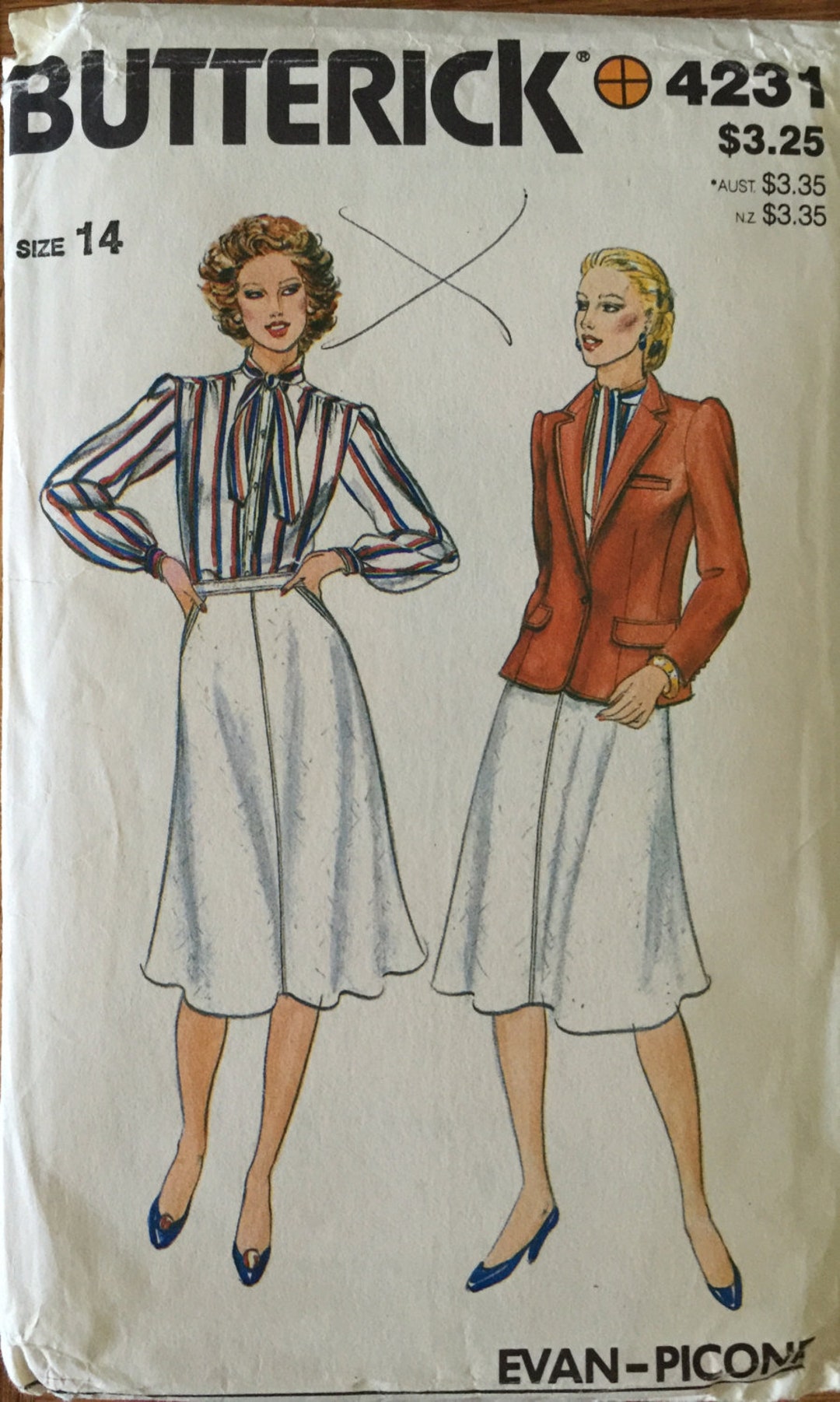 VTG 4231 Butterick 1980's. Evan-picone. Misses' Jacket, Blouse & Skirt ...