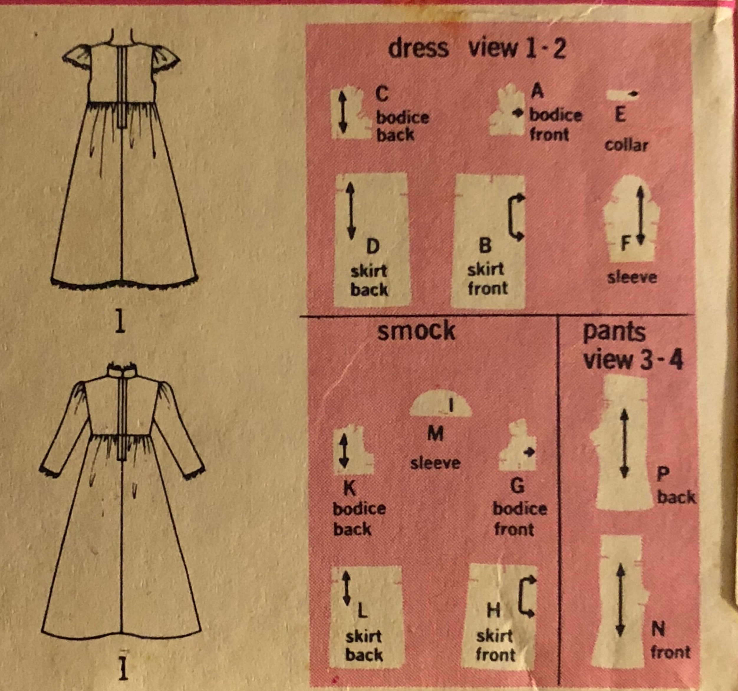 VTG 5993 Simplicity 1973. Toddler's Dress Smock & - Etsy