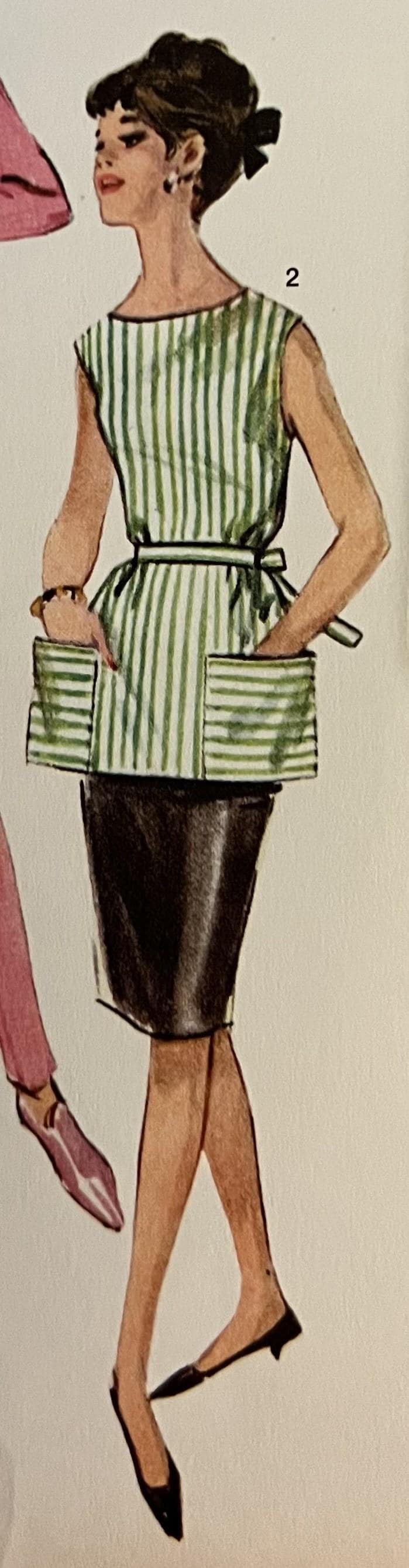 【60s Vintage】Old Apron Chicago today 9906 Simplicity (2024). Authentic 1960's Vintage. Jiffy. Misses