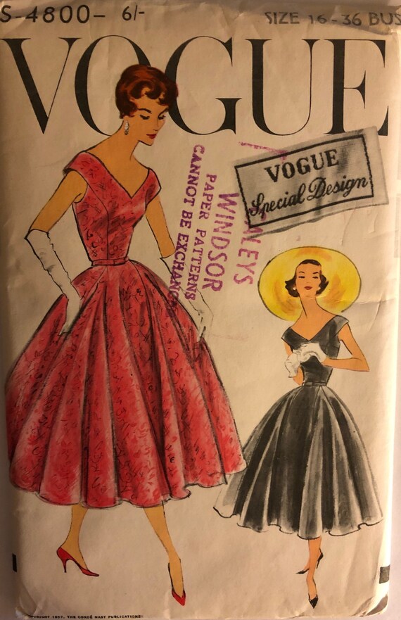 Vtg 4800 Vogue 1957 Vogue Special Design One Piece Etsy