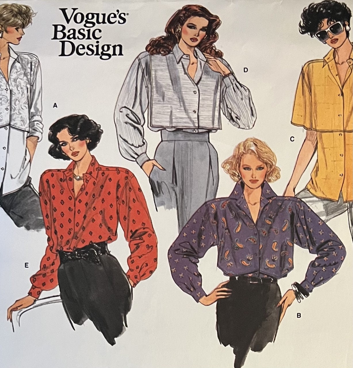 VTG 1609 Vogue (1985). Vogue's Basic Design. Misses' Shirt. Size 8-10 ...