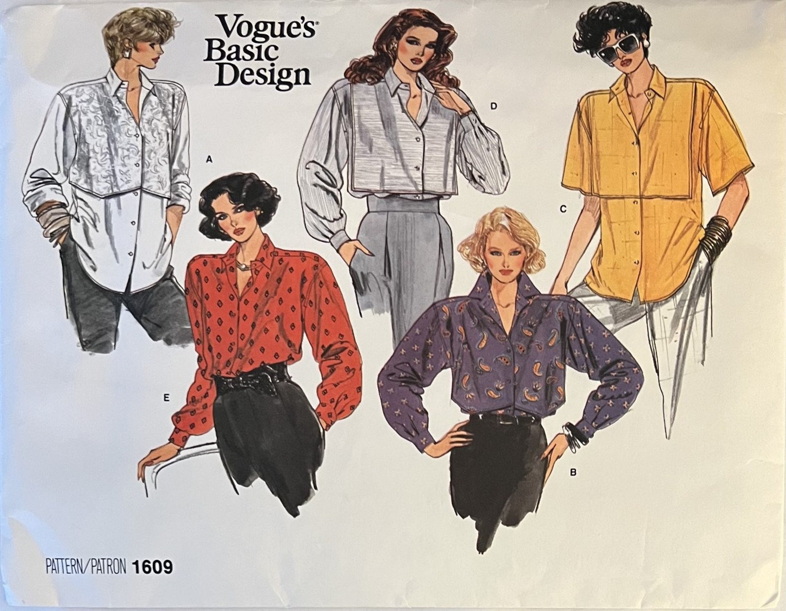 VTG 1609 Vogue (1985). Vogue's Basic Design. Misses' Shirt. Size 8-10 ...