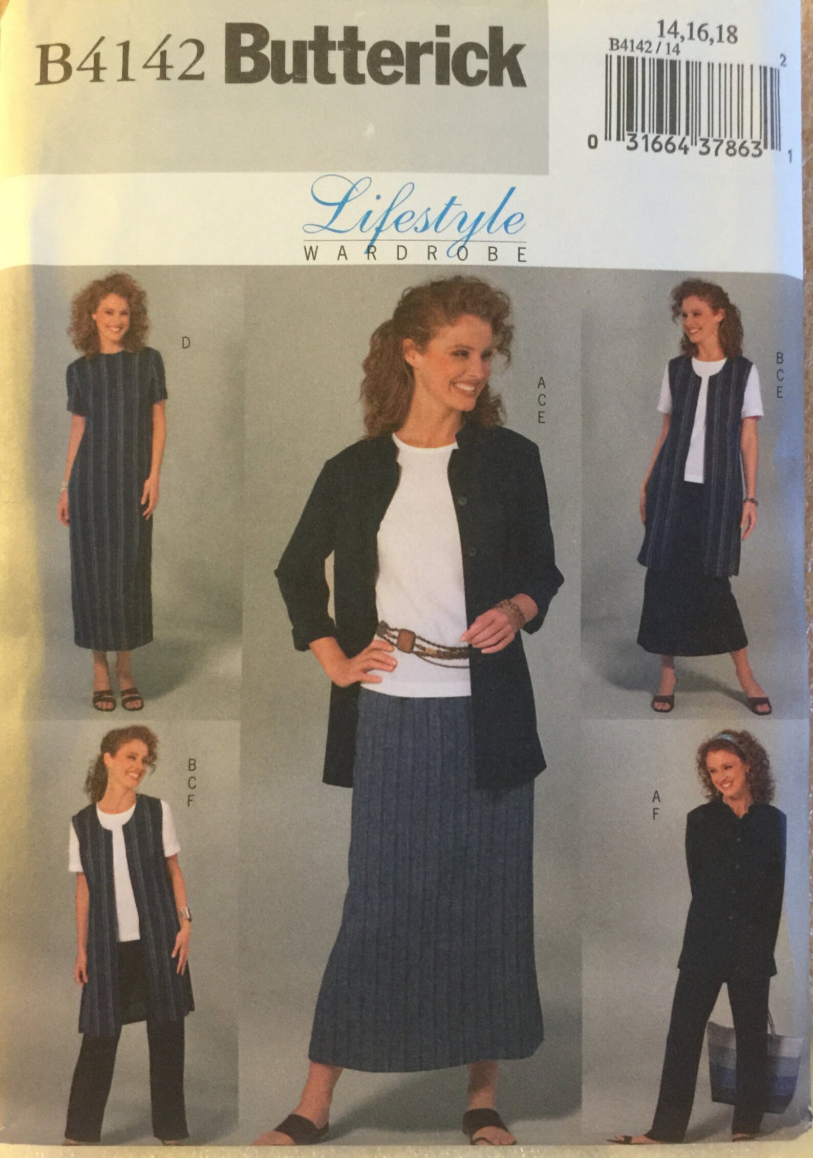 VTG 4142 Butterick (2004). Lifestyle Wardrobe. Jacket, Vest, Lined Top ...
