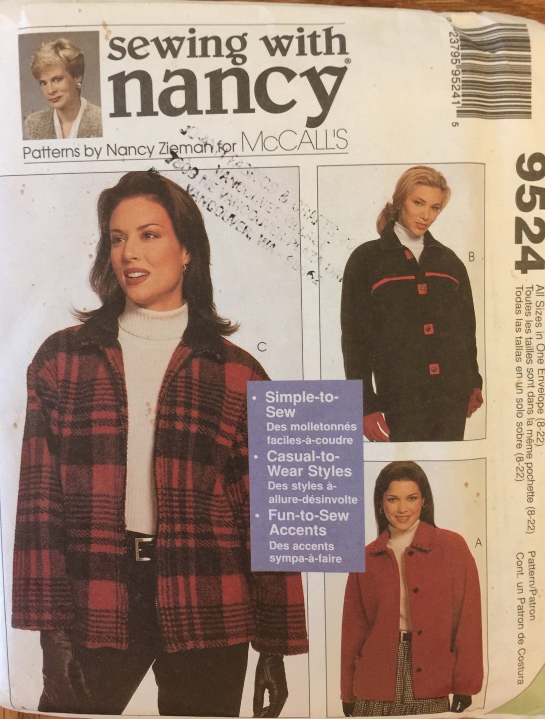 VTG 9524 Mccalls 1996. Sewing With Nancy. Misses' - Etsy