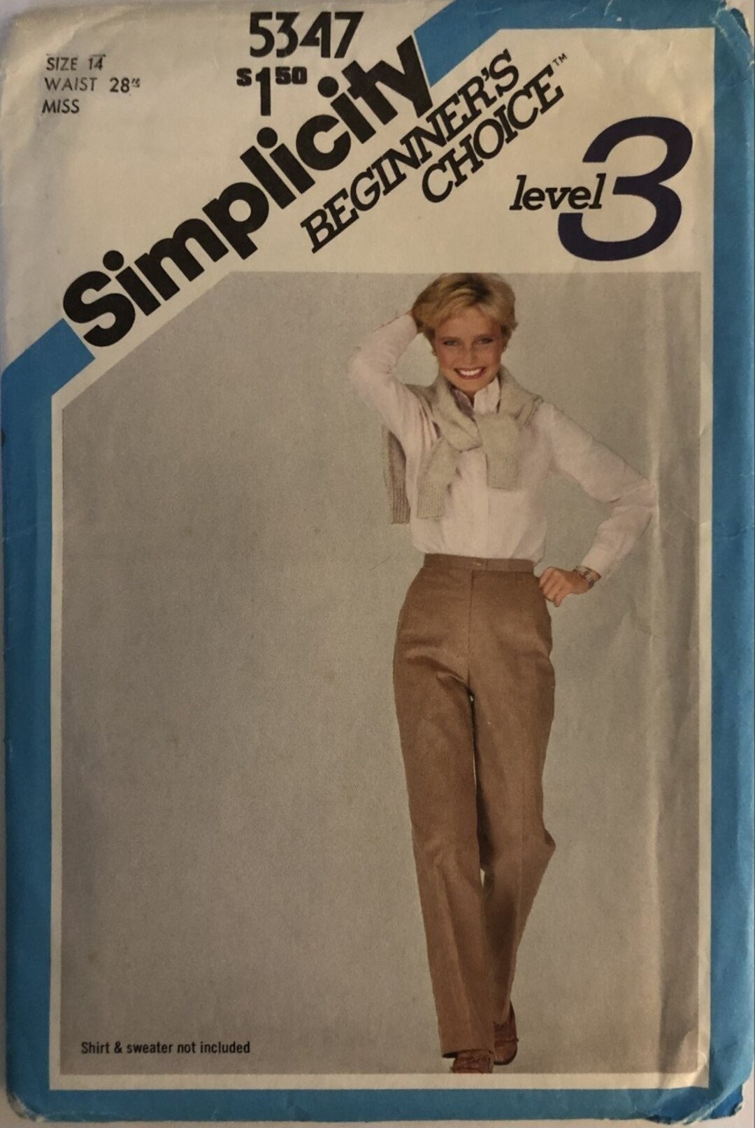Simplicity Pattern 5347 VTG 5347 Simplicity (1981). Beginner's Choice, Level 3. Misses' Pants ...