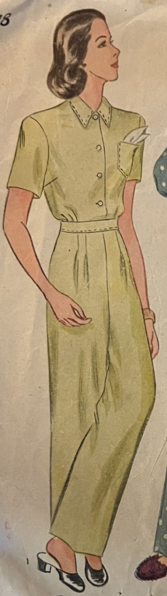 VTG 1078 Simplicity (1944). Misses' Pajamas. Size 16, Bust 34
