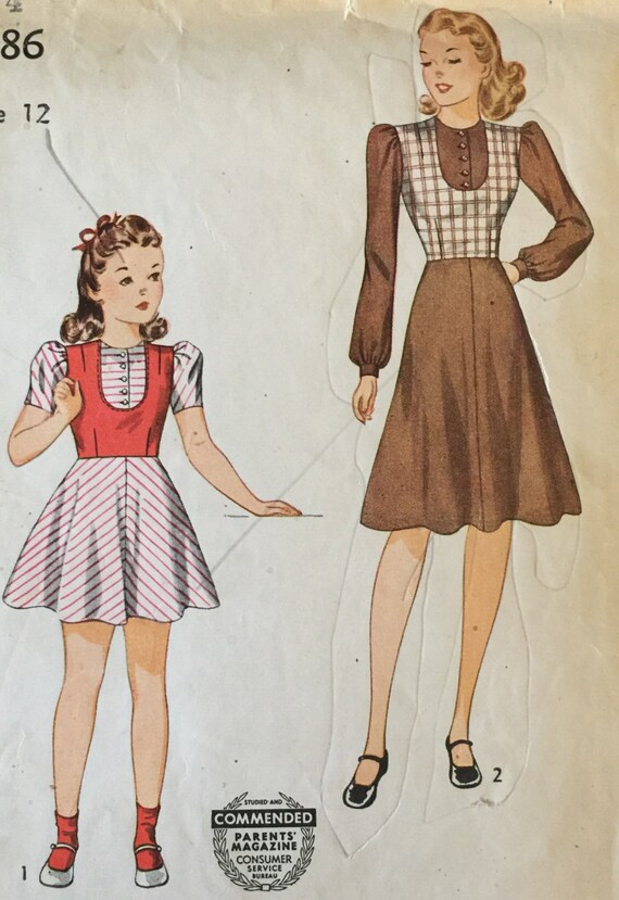 RARE VTG 3786 Simplicity (1941). Girl display picture 2