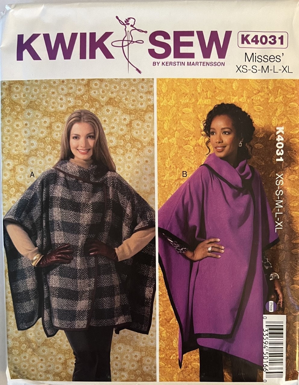 Kwik Sew 3823 Dress, Top Size: 1X-2X-3X-4X Uncut Sewing Pattern