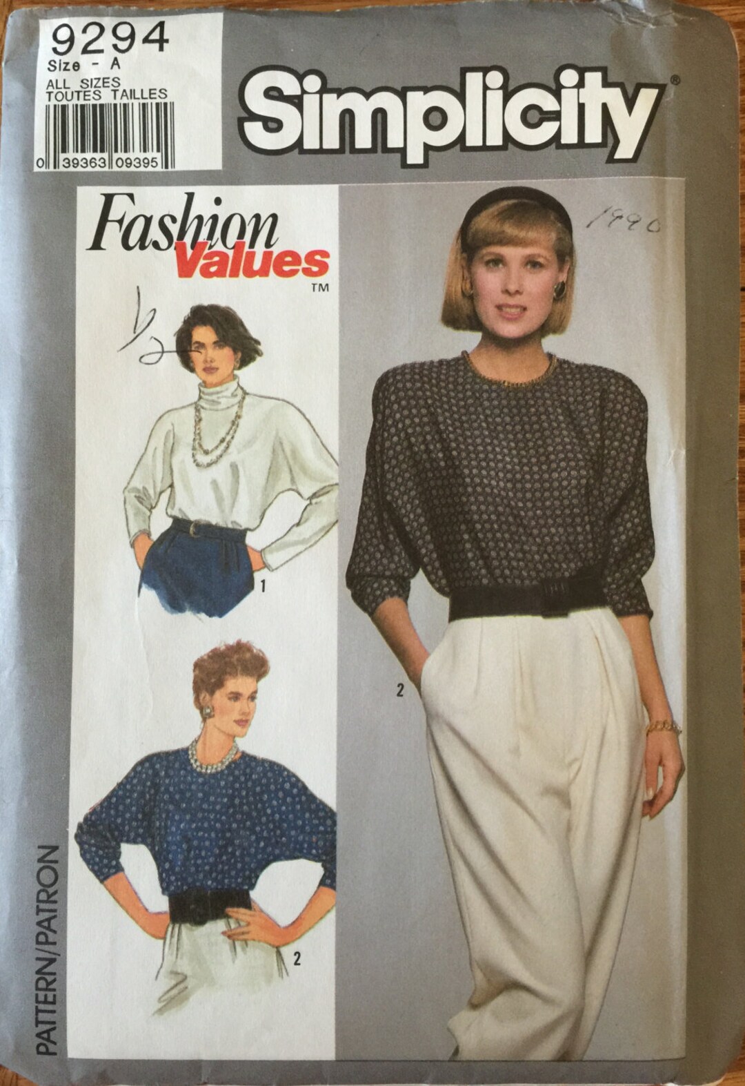 VTG 9294 Simplicity 1989. Fashion Values. Misses' Pull - Etsy