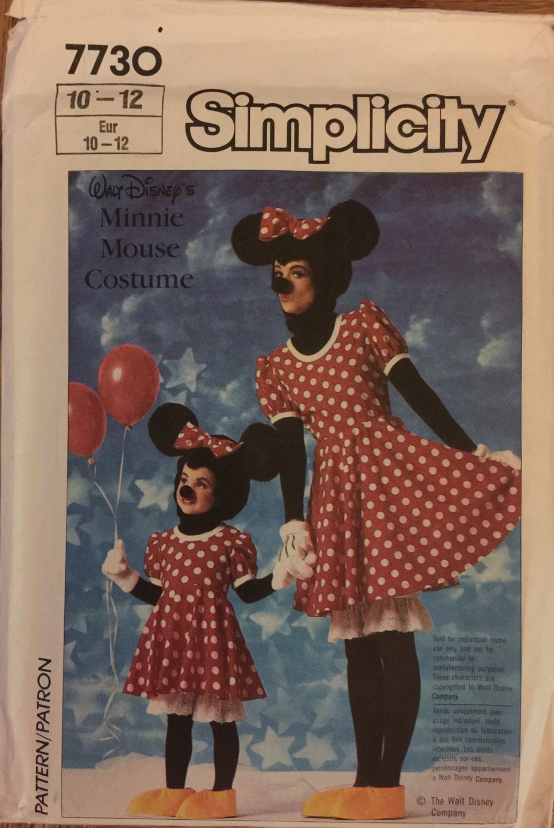 VTG 7730 Simplicity (1986). Walt Disney Minnie Mouse Pattern. Girls ...