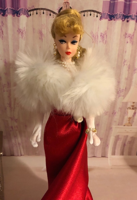 Red Long Opera Gloves for 12/" Barbie Silkstone//Vintage//Reproduction Barbie Dolls