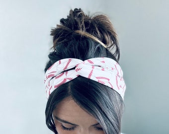 Baseball Headbands, Baseball Mom Headbands, Hard Knot Headbands, Baseball Sailorknot Headband