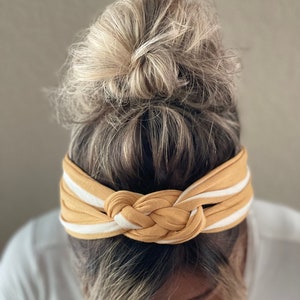 Striped Chunky Sailor Knot Headband, Adult Soft and Stretchy Turban Headband, Woman’s Headband, Headbands for Women