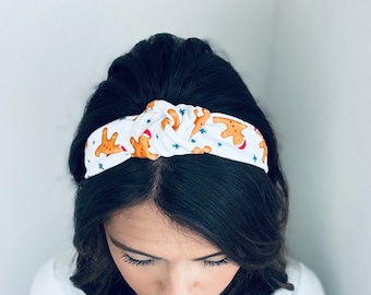 Christmas Knotted Headbands, Plaid Headbands, Hard Knot Headbands, Holiday Headbands, Winter Headband, Velvet Headbands, Shimmer Headbands
