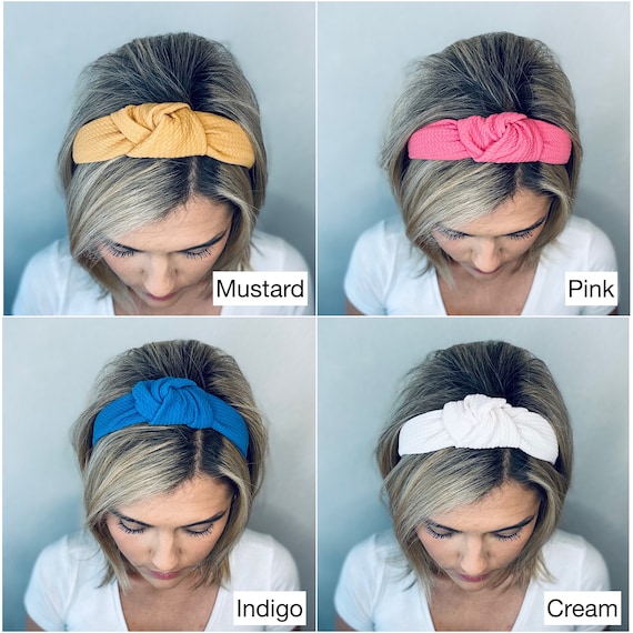 Fascia per capelli per bambini in tinta una fascia per capelli con nodo incrociato per bambina fascia per capelli con turbante largo per bambini accessori per capelli per bambina  1501