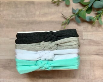 Baby Turban Headbands, Baby Girl Headband, Knot Bow Headband, Baby Bows, Newborn Headband, Knit Baby Headband, Sailor Knot, Newborn Bows