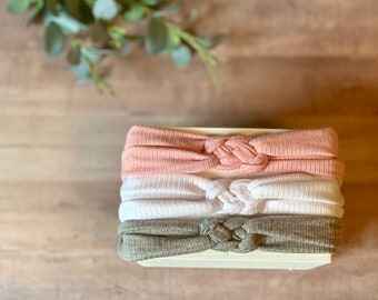 Baby Girl Headband, Sailor Knot, Knotted, Baby Headband, Baby Headband wrap, Baby Bows, Baby Turban Headband, Baby Girl Headwrap, Ribbed