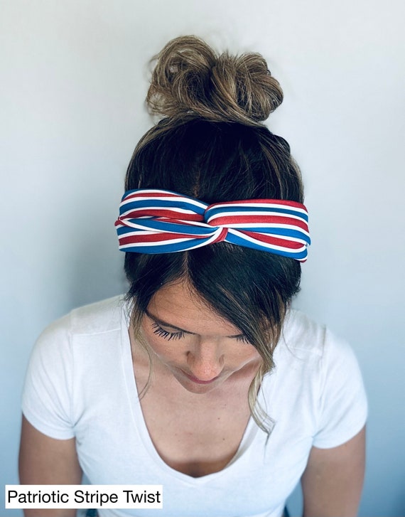 4th of July Adult Chunky Sailor Knot Headband, Stars and  display picture 3