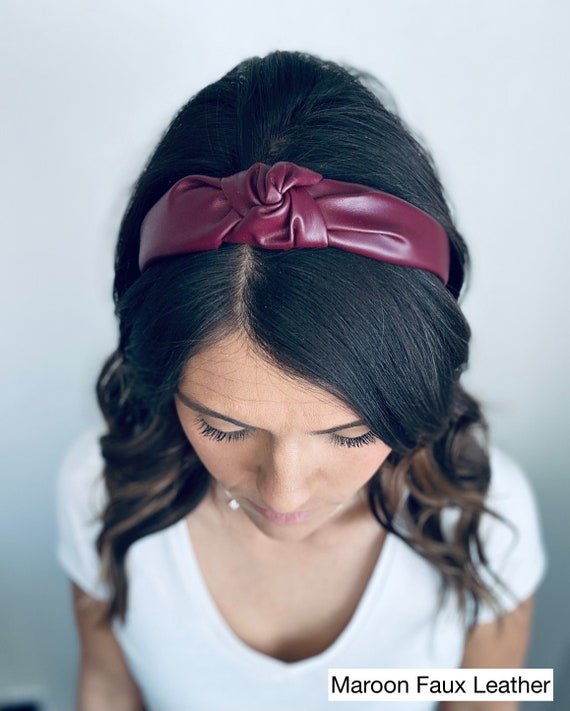Faux Leather Knotted Headbands, Hard Knot Headbands, Knotted  display picture 1