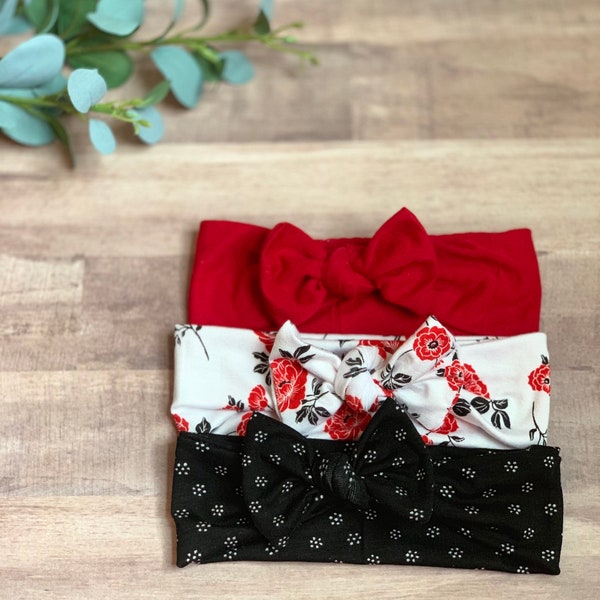 Baby Turban Headbands, Baby Girl Headband, Knot Bow Headband, Baby Bows, Newborn Headband, Knit Baby Headband, Newborn Girl, Newborn Bows
