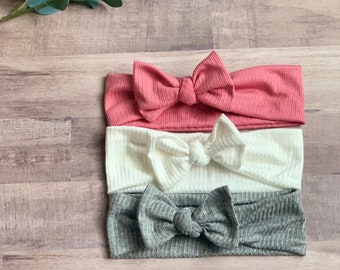 Baby Girl Headband, Baby Headband, Baby Headwrap, Baby Bows, Baby Turban Headband, Baby Girl Headwrap, Ribbed Knit