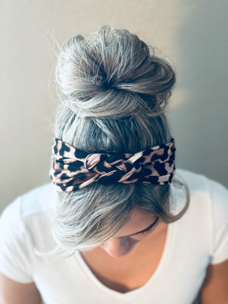 Leopard Chunky Sailor Knot Headband, Cheetah Adult Soft and Stretchy Turban Headband, Woman’s Headband, Headbands for Women 