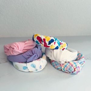 Easter Knotted Headbands, Bunnies Headbands, Hard Knot Headbands, Pastel Headbands