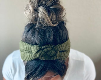 Ribbed Chunky Sailor Knot Headband, Adult Soft and Stretchy Turban Headband, Woman’s Headband, Headbands for Women