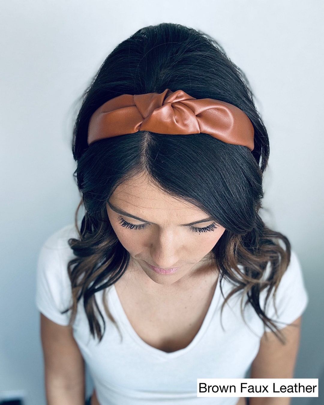 Faux Leather Knotted Headbands, Hard Knot Headbands, Knotted Headband