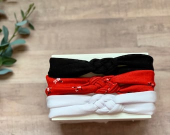 Opaski na głowę turban dla niemowląt, opaska na głowę dla dziewczynek, opaska na głowę z kokardą, kokardy dla niemowląt, opaska na głowę dla noworodków, dzianinowa opaska na głowę dla niemowląt, węzeł marynarski, kokardy dla noworodków