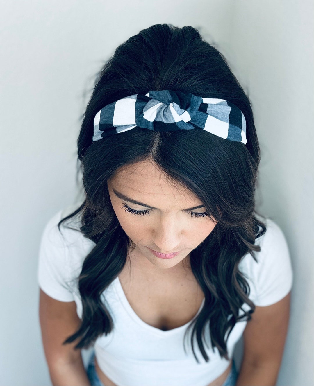 Christmas Knotted Headbands, Plaid Headbands, Hard Knot Headbands