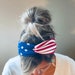4th of July Adult Chunky Sailor Knot Headband, Stars and Stripes Adult Soft and Stretchy Turban Headband, headbands for women 