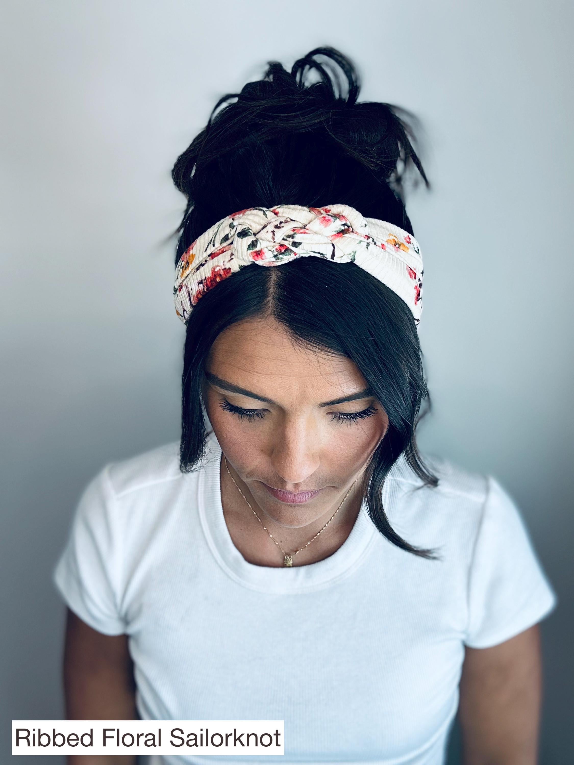Minimalist Floral Plaid  Knot Headband set Plaid Headbands Are Cute Holiday Hair Accessory Trend main image 3