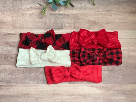 plaid baby headband