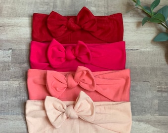 Baby Turban Headbands, Baby Girl Headband, Knot Bow Headband, Baby Bows, Newborn Headband, Knit Baby Headband, Newborn Girl, Newborn Bows