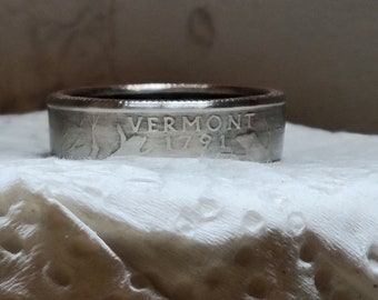 VERMONT - Size 9  State Quarter Coin Ring