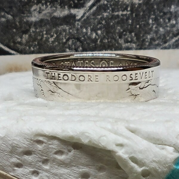 THEODORE ROOSEVELT - ND.  Size 9  State Quarter Coin Ring