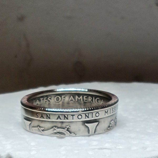 San Antonio Missions , TX.  - Size 9  State Quarter Coin Ring